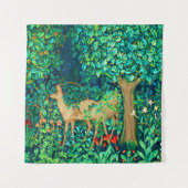 William Morris Forest Deer Tapestry Wandteppich (Vorderseite)