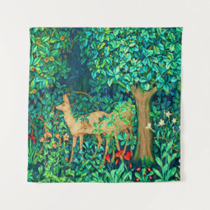 William Morris Forest Deer Tapestry Wandteppich