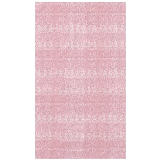 William Morris Forest Rabbit Bird Foliage Pink Tischdecke (Vorderseite)