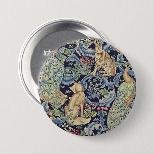 William Morris Forest Rabbit Button (Vorne & Hinten)