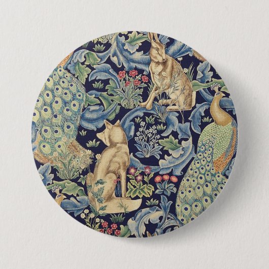 William Morris Forest Rabbit Button (Vorderseite)