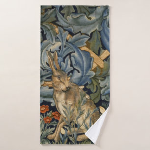 William Morris Forest Rabbit Floral Art Nouveau Badehandtuch