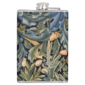 William Morris Forest Rabbit Floral Art Nouveau Flachmann (Rückseite)