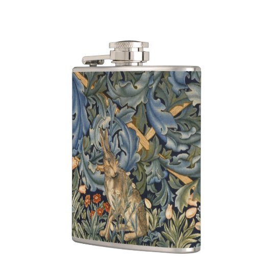 William Morris Forest Rabbit Floral Art Nouveau Flachmann (Links)