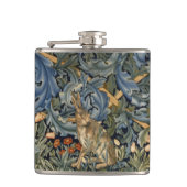 William Morris Forest Rabbit Floral Art Nouveau Flachmann (Vorderseite)