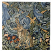 William Morris Forest Rabbit Floral Art Nouveau Fliese (Vorderseite)