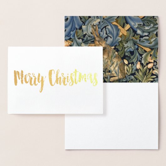 William Morris Forest Rabbit Floral Art Nouveau Folienkarte (Anzeige)