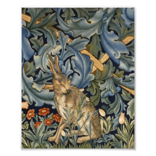 William Morris Forest Rabbit Floral Art Nouveau Fotodruck (Vorne)