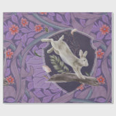 William Morris Forest Rabbit Floral Art Nouveau Geschenkpapier (Flach)