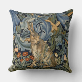 William Morris Forest Rabbit Floral Art Nouveau Kissen