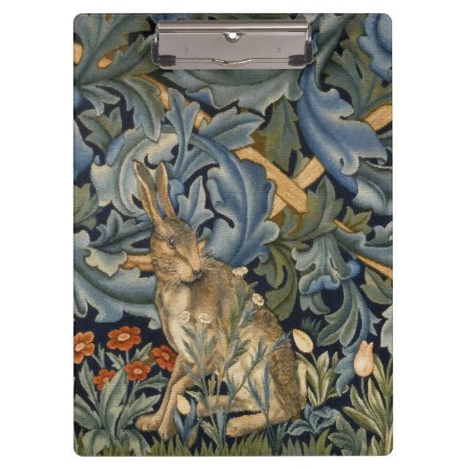 William Morris Forest Rabbit Floral Art Nouveau Klemmbrett (Vorderseite)