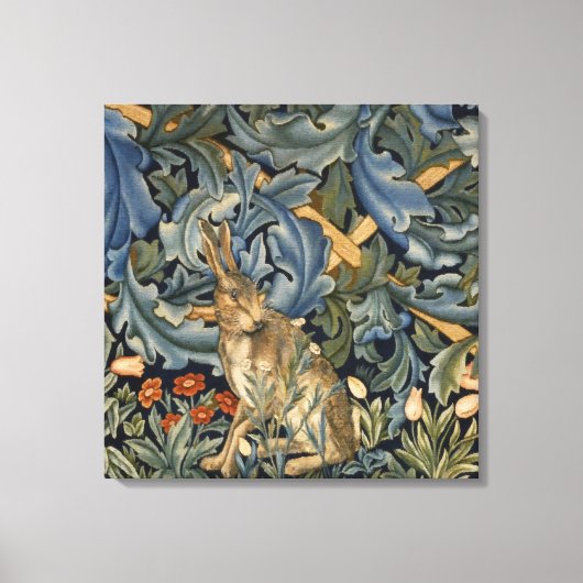 William Morris Forest Rabbit Floral Art Nouveau Leinwanddruck (Vorderseite)