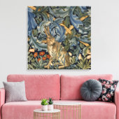 William Morris Forest Rabbit Floral Art Nouveau Leinwanddruck (Insitu (Wohnzimmer))