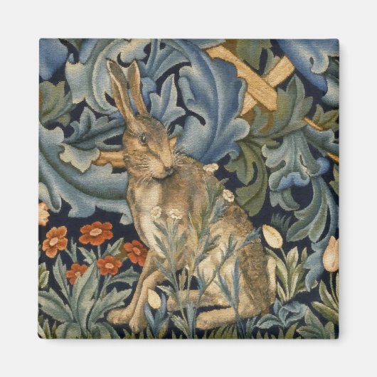 William Morris Forest Rabbit Floral Art Nouveau Magnet (Vorne)