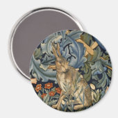 William Morris Forest Rabbit Floral Art Nouveau Magnet (Vorderseite/Rückseite)