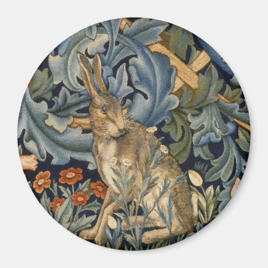 William Morris Forest Rabbit Floral Art Nouveau Magnet (Vorne)