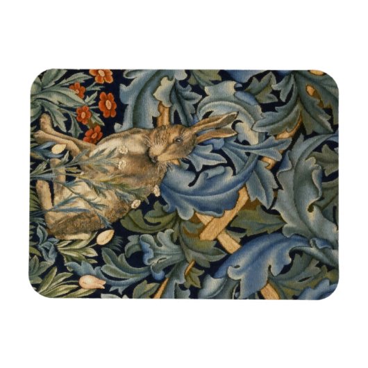 William Morris Forest Rabbit Floral Art Nouveau Magnet (Horizontal)