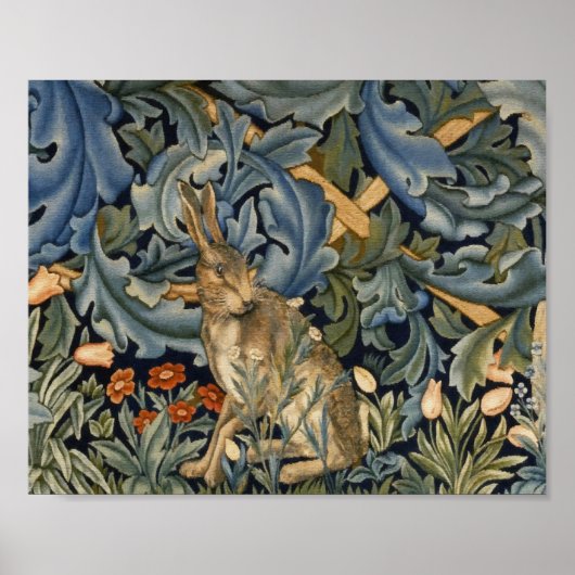 William Morris Forest Rabbit Floral Art Nouveau Poster (Vorne)