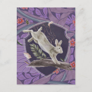 William Morris Forest Rabbit Floral Art Nouveau Postkarte
