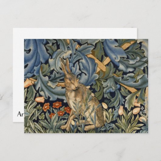 William Morris Forest Rabbit Floral Art Nouveau Postkarte (Vorne/Hinten)