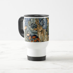 William Morris Forest Rabbit Floral Art Nouveau Reisebecher