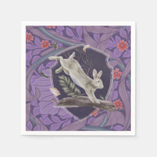 William Morris Forest Rabbit Floral Art Nouveau Serviette