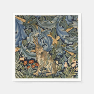 William Morris Forest Rabbit Floral Art Nouveau Serviette
