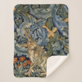 William Morris Forest Rabbit Floral Art Nouveau Sherpadecke (Vorderseite)