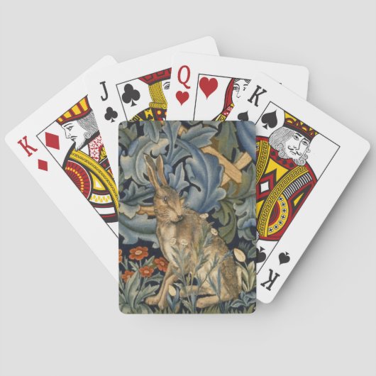 William Morris Forest Rabbit Floral Art Nouveau Spielkarten (Rückseite)