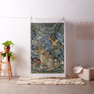 William Morris Forest Rabbit Floral Art Nouveau Stoff