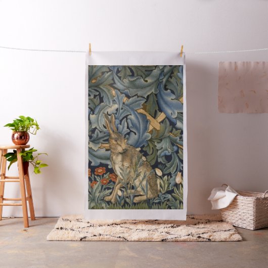 William Morris Forest Rabbit Floral Art Nouveau Stoff (Beispiel)
