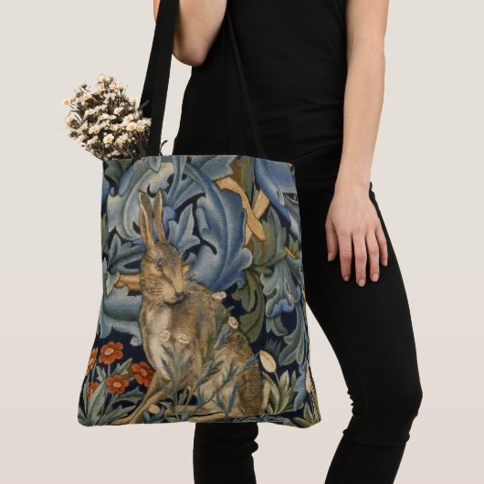 William Morris Forest Rabbit Floral Art Nouveau Tasche (Von Nahem)