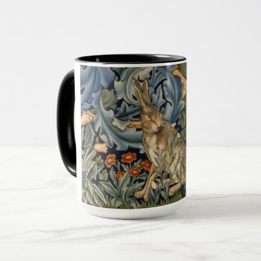 William Morris Forest Rabbit Floral Art Nouveau Tasse (Vorderseite Links)