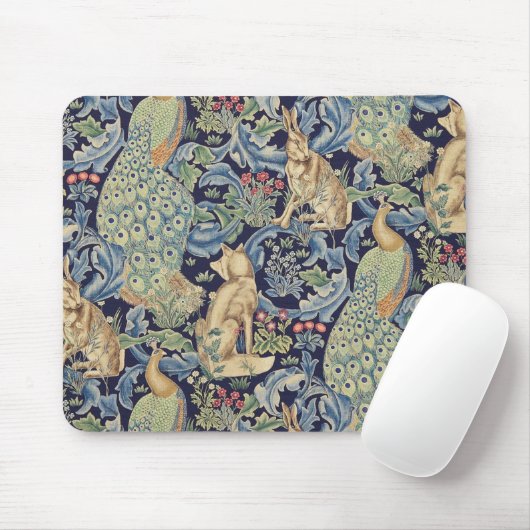 William Morris Forest Rabbit Mousepad (Mit Mouse)