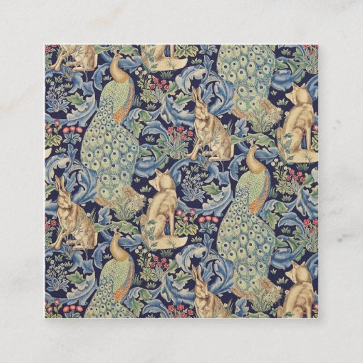 William Morris Forest Rabbit Quadratische Visitenkarte (Vorderseite)