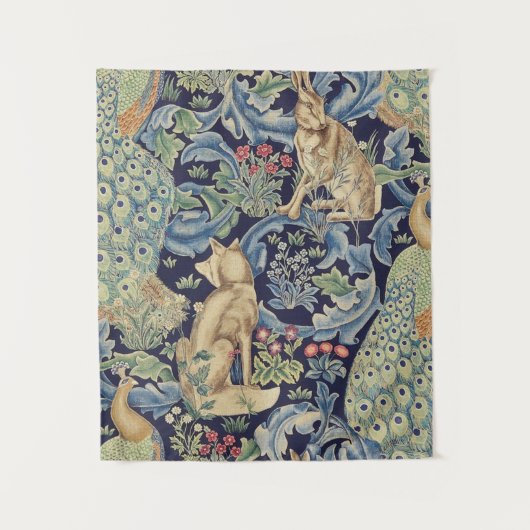 William Morris Forest Rabbit Wandteppich (Vorderseite)