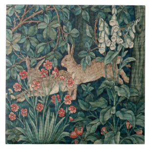 William Morris Forest Rabbits Floral Fliese