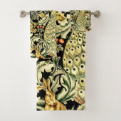 William Morris Forest Tapestry Fox Hare Peacock Badhandtuch Set (Insitu)