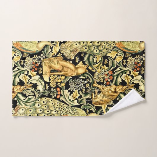 William Morris Forest Tapestry Fox Hare Peacock Badhandtuch Set (Handtuch)