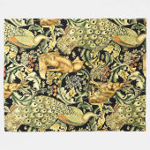 William Morris Forest Tapestry Fox Hare Peacock Fleecedecke (Vorderseite (Horizontal))