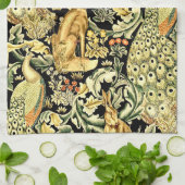 William Morris Forest Tapestry Fox Hare Peacock Geschirrtuch (Gefaltet)