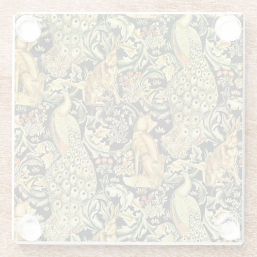 William Morris Forest Tapestry Fox Hare Peacock Glasuntersetzer (Rückseite)