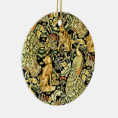 William Morris Forest Tapestry Fox Hare Peacock Keramik Ornament (Rechts)