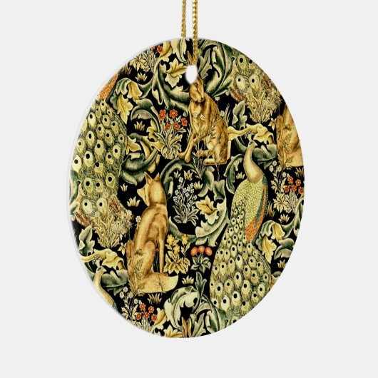William Morris Forest Tapestry Fox Hare Peacock Keramik Ornament (Rechts)