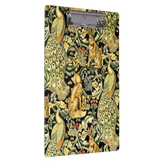 William Morris Forest Tapestry Fox Hare Peacock Klemmbrett (Rechts)
