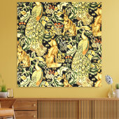 William Morris Forest Tapestry Fox Hare Peacock Leinwanddruck (Insitu (Wohnzimmer))