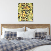 William Morris Forest Tapestry Fox Hare Peacock Leinwanddruck (Insitu (Schlafzimmer))