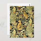 William Morris Forest Tapestry Fox Hare Peacock Postkarte (Vorne/Hinten)