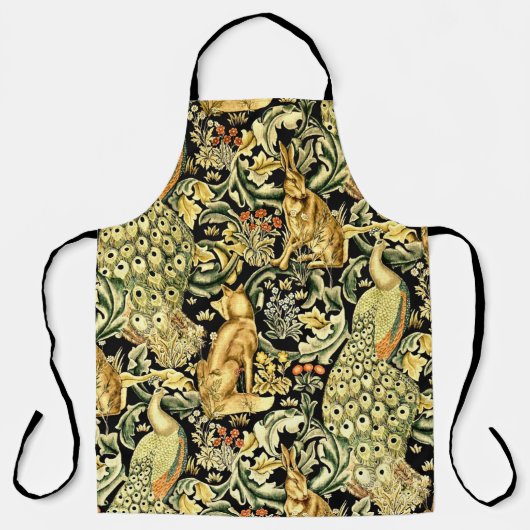 William Morris Forest Tapestry Fox Hare Peacock Schürze (Vorderseite)