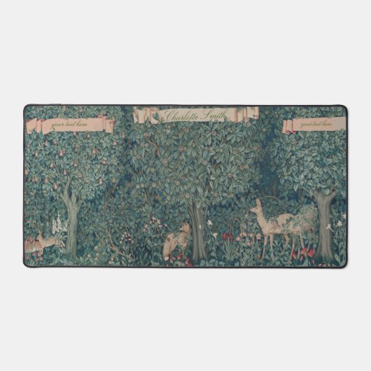 William Morris Forest Tapestry mit Personalisierun Schreibtischunterlage (Vorderseite)
